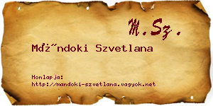 Mándoki Szvetlana névjegykártya